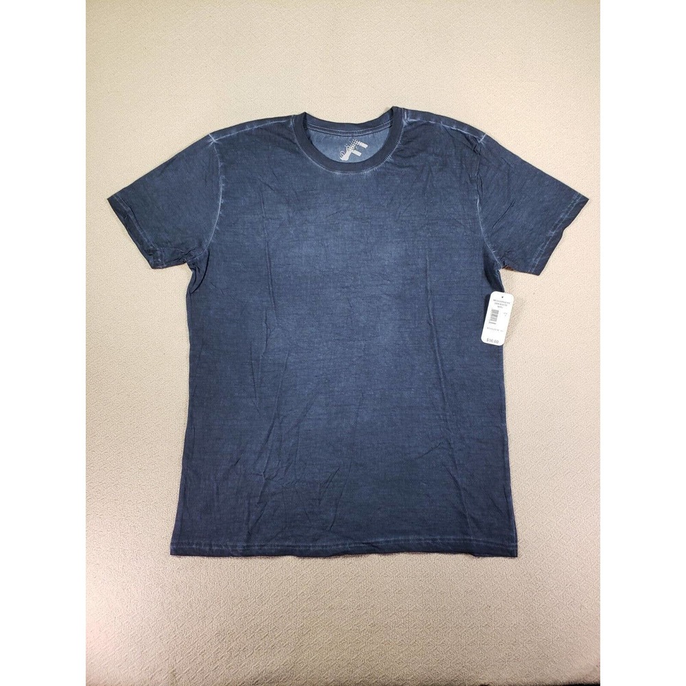Fission Shirt Mens Large L Blue Stretch Cotton Blend Pullover Crew Neck NWT A8